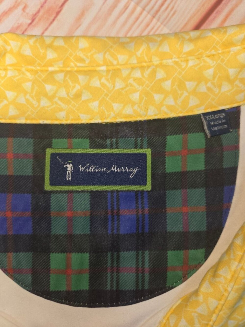 William Murray Yellow Geometric Pattern Golf Polo Size XL - Picture 5 of 8